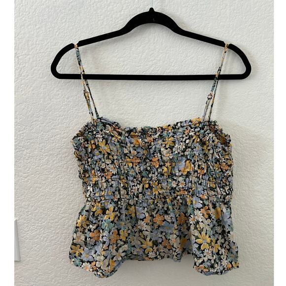 Bundle American Eagle Daisy Floral Cropped Smocked Tank Top Women Size Large - Picture 8 of 13